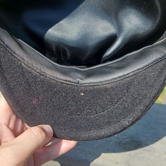 Vintage Wool Fisherman’s Cap – Black – Pure Wool - Picture 6 of 6
